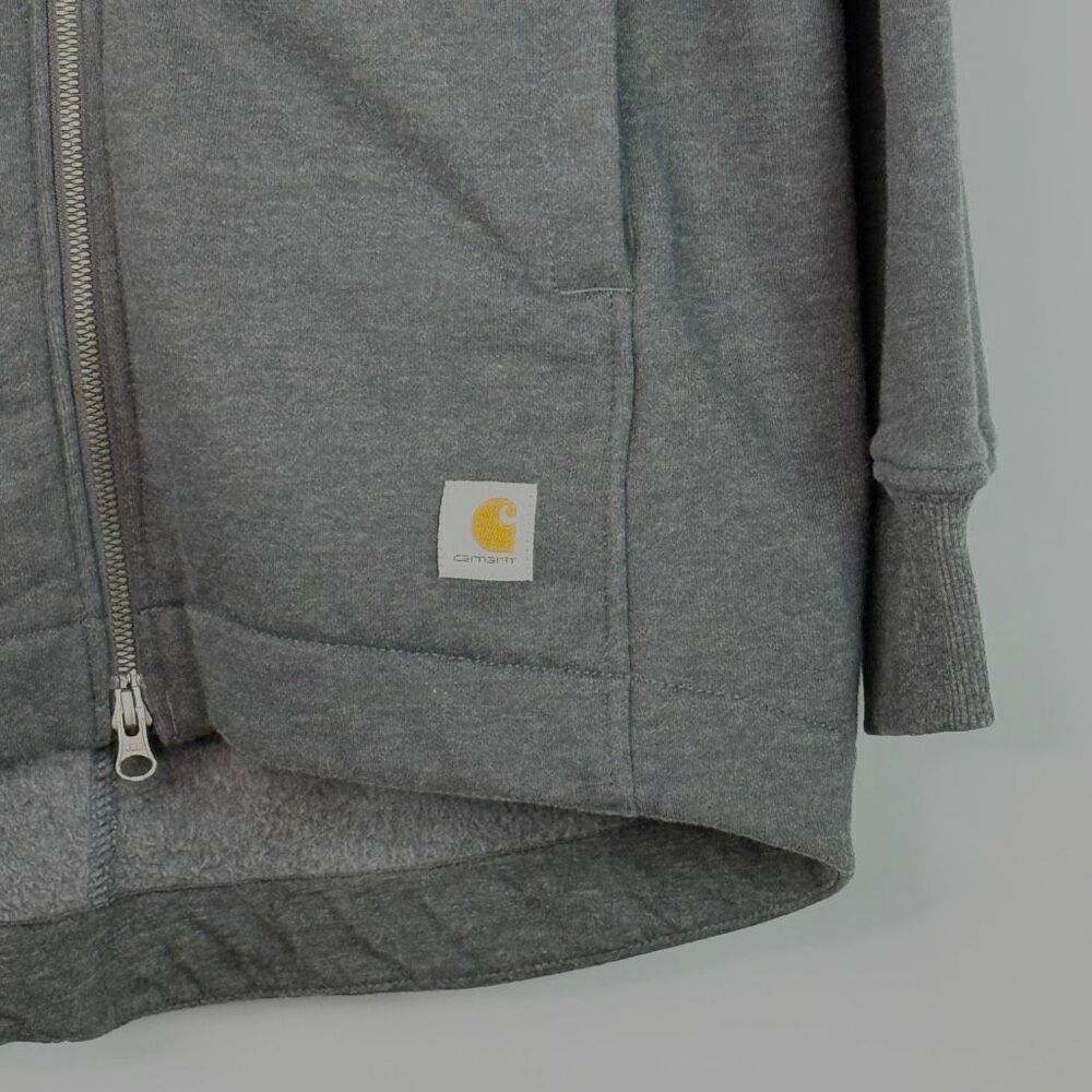 Carhartt Relaxed Fit Lined Full Zip Charcoal Gray Hi Lo Hoodie - Women’s US S (4 - Picture 4 of 12